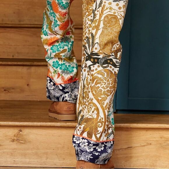 Anthropologie XXS Cally Conway Flannel Sleep Pants in Combo Ivory - Picture 7 of 8